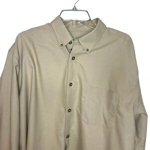 Cabela’s shirt button down tan brown cotton size XL